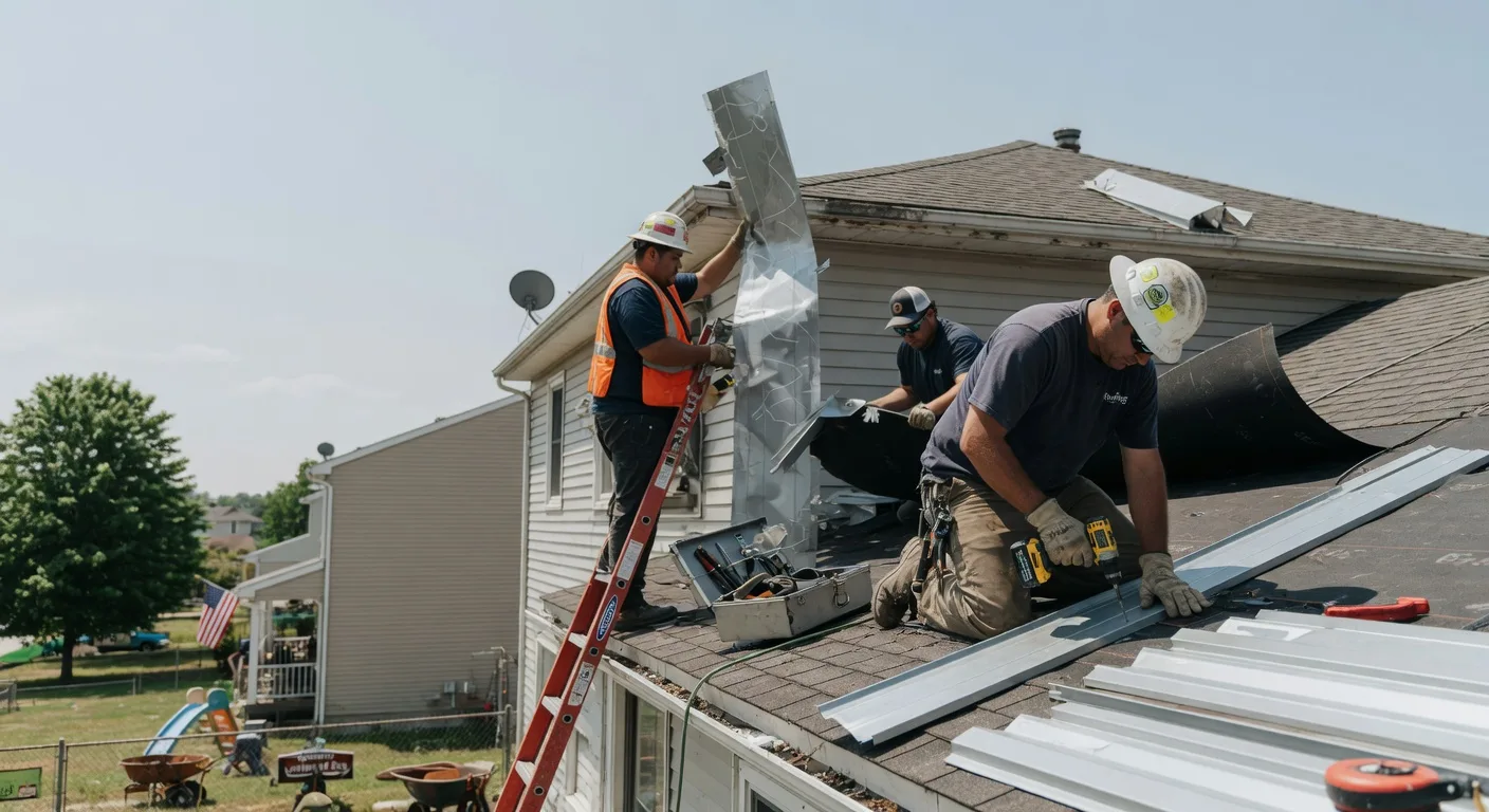 Storm Damage Metal Roof Repair in Vestaburg, PA